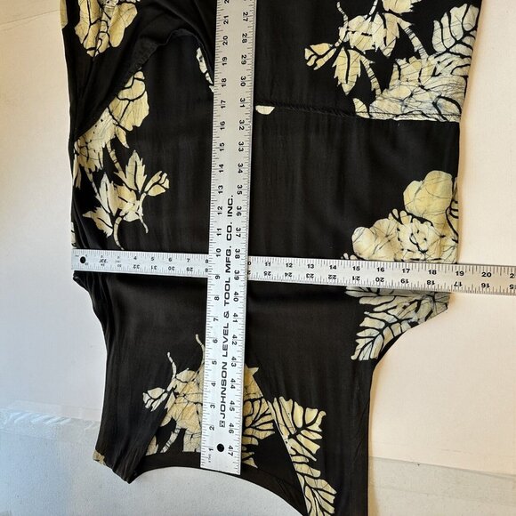 Senada Womens Brown Tropical Maxi Dress Shift Medium Sleeveless Pockets Batik - Picture 7 of 11